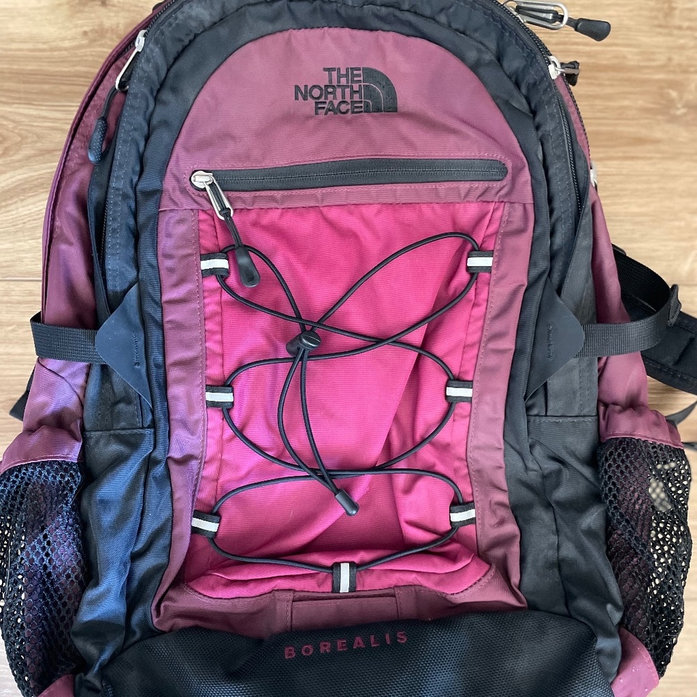 The North Face Women's Borealis Black and Pink lap top hiking backpack Like New